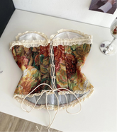 Jquarad Lace Up Print Corset